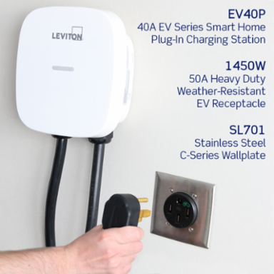 50 Amp EV Charging Receptacle/Outlet, Heavy Duty, Weather-Resistant
