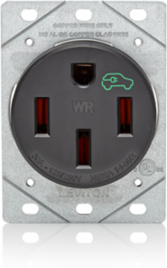 50 Amp EV Charging Receptacle/Outlet, Heavy Duty, Weather-Resistant
