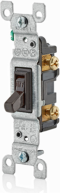 15 Amp Single-Pole Toggle Switch, Grounding, 120 Volt, Thermoplastic