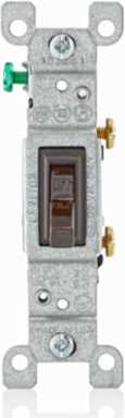 15 Amp Single-Pole Toggle Switch, Grounding, 120 Volt, Thermoplastic