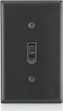 15 Amp Toggle Switch, Grounding, 120 Volt, Quickwire Push-In & Side Wired, Black