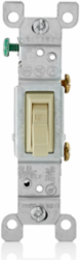 15 Amp Toggle Switch, Grounding, Ivory, 120 VAC, Quickwire Push-In & Side Wiring