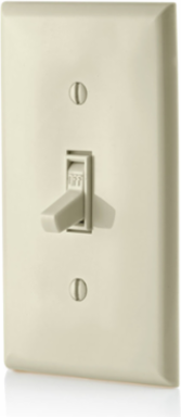 15 Amp Framed Toggle Switch, Grounding, Light Almond, 120 Volt