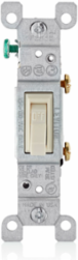 15 Amp Framed Toggle Switch, Grounding, Light Almond, 120 Volt