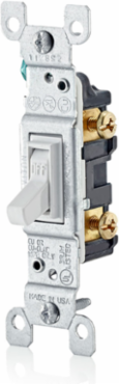 15 Amp Toggle Switch, 120 Volt, Thermoplastic, Grounding, UL/CSA Certified
