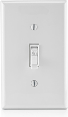 15 Amp Toggle Switch, 120 Volt, Thermoplastic, Grounding, UL/CSA Certified