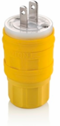 Wetguard Watertight Straight Blade Plug 15 Amp 125 Volt NEMA 1-15 Yellow