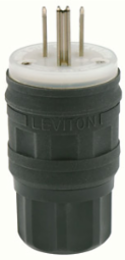 Wetguard 15 Amp Watertight Locking Plug, NEMA 5-15P, IP69K Rating, Black