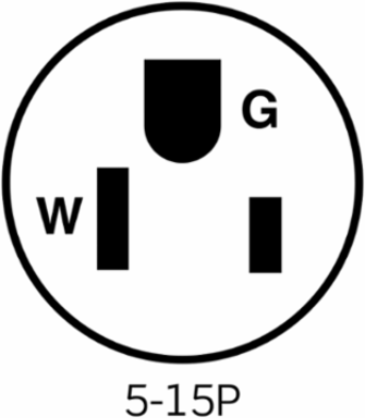 Wetguard Watertight Straight Blade Plug 15 Amp 125 Volt NEMA 5-15P IP69K Rated