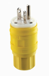 Wetguard Watertight Straight Blade Plug, 20 Amp, 250 Volt, NEMA 6-20P, IP69K Rating