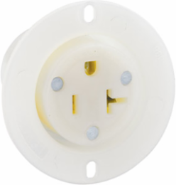20 Amp 125 Volt Straight Blade Flanged Outlet Receptacle, NEMA 5-20R