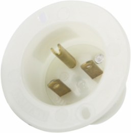 15 Amp 250 Volt Straight Blade Flanged Inlet Receptacle, NEMA 6-15P, Industrial Grade