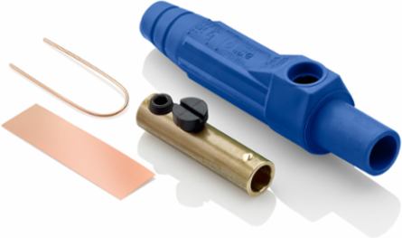 150 Amp Cam-Type Female Plug, #8 - #2 AWG, Single Set Screw, Blue