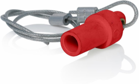 Cam-Type Male Protective Cap, Taper Nose, Red