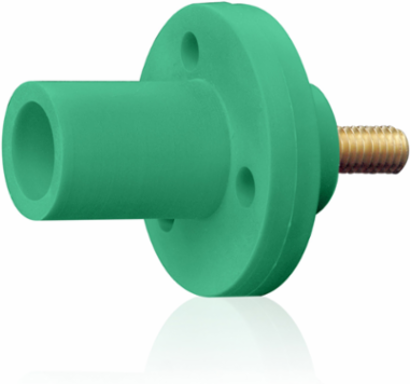 Male Panel Mount Receptacle, #8 - #2 AWG, 0.75 Inch Threaded Stud, 150 Amp Max