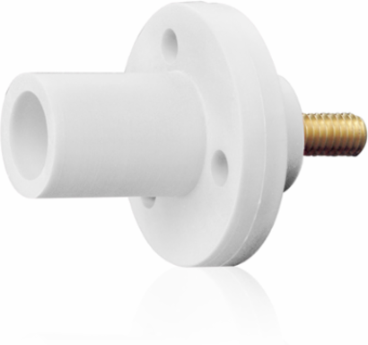 Male Panel Mount Receptacle, 0.75 Inch Threaded Stud, #8 - #2 AWG, 150 Amp Max