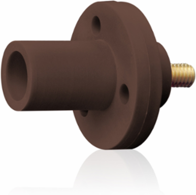 Male Panel Mount Receptacle, 0.5 Inch Threaded Stud, #8-#2 AWG, 150 Amp Max