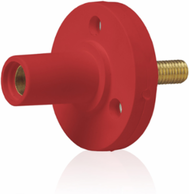 Cam-Type Female Panel Mount Receptacle, 0.75 Inch Threaded Stud, 150 Amp Max