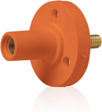 Cam-Type Female Panel Mount Receptacle, 0.5 Inch Threaded Stud, 150 Amp, 600 Volt