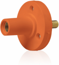 Cam-Type Female Panel Mount Receptacle, 0.5 Inch Threaded Stud, 150 Amp, 600 Volt