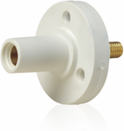 Female Panel Mount Receptacle, #8 - #2 AWG, 0.5 Inch Threaded Stud, 150 Amp