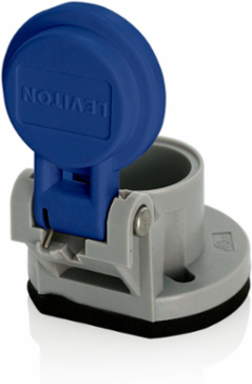 Male/Female Panel Mount Receptacle Enclosure, Blue, Thermoplastic Housing, NEMA 3R