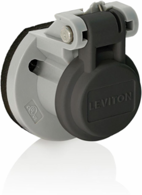 Male/Female Panel Mount Receptacle Enclosure, Thermoplastic, NEMA 3R Rated
