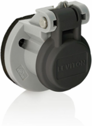 Male/Female Panel Mount Receptacle Enclosure, Thermoplastic, NEMA 3R Rated