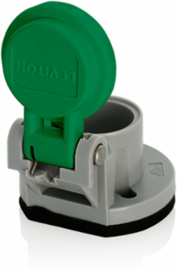 Male/Female Panel Mount Receptacle Enclosure, Green, Thermoplastic Housing