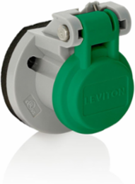 Male/Female Panel Mount Receptacle Enclosure, Green, Thermoplastic Housing