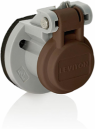 Male/Female Cam-Type Panel Mount Receptacle Enclosure, Thermoplastic, NEMA 3R Rated