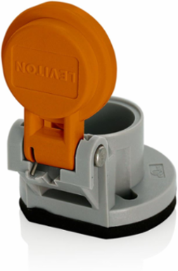 Cam-Type Panel Mount Receptacle Enclosure, Thermoplastic, Orange, NEMA 3R