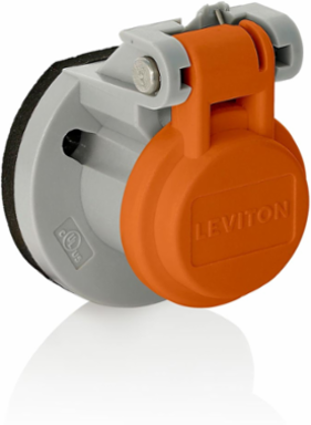 Cam-Type Panel Mount Receptacle Enclosure, Thermoplastic, Orange, NEMA 3R