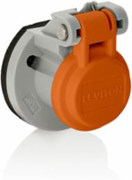 Cam-Type Panel Mount Receptacle Enclosure, Thermoplastic, Orange, NEMA 3R