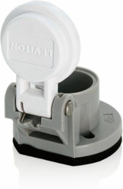Male/Female Panel Mount Receptacle Enclosure, NEMA 3R Rated, White Thermoplastic