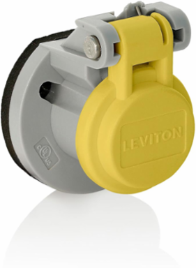 Male/Female Panel Mount Receptacle Enclosure, Thermoplastic Housing, Yellow