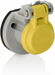 Male/Female Panel Mount Receptacle Enclosure, Thermoplastic Housing, Yellow