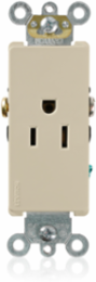 Decora Plus 15 Amp Commercial Grade Self-Grounding Receptacle, 125 Volt, Ivory