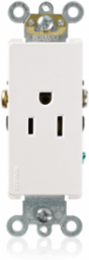 Decora Plus 15 Amp Single Receptacle Outlet, Smooth Face, Self-Grounding, 125 Volt
