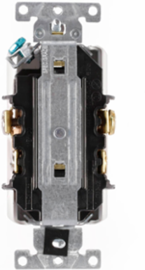 15 Amp Decora Plus Duplex Outlet, Industrial Grade, Self-Grounding, 125 Volt, Controlled