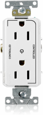 Decora Plus 15 Amp Duplex Outlet, Industrial Grade, Self-Grounding, Controlled
