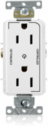 Decora Plus 15 Amp Duplex Outlet, Industrial Grade, Self-Grounding, Controlled