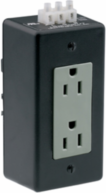 DIN Rail Receptacle 15 Amp 125 Volt Standard Duplex NEMA 5-15R Gray