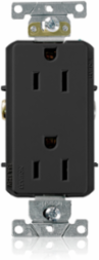 15 Amp Decora Plus Duplex Receptacle, Industrial Grade, Self-Grounding, 125 Volt