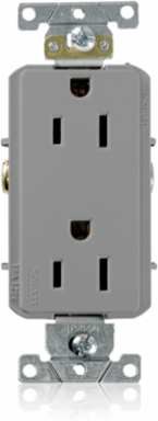 15 Amp Self-Grounding Duplex Receptacle Outlet, Industrial Grade, 125 Volt