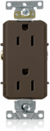 15 Amp Industrial Grade Decora Plus Duplex Receptacle, 125 Volt, NEMA 5-15R, Self-Grounding