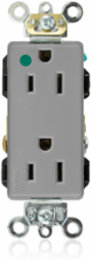 Decora Plus 15 Amp Duplex Receptacle Outlet, Gray, Hospital Grade, Self-Grounding