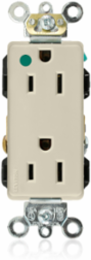 Decora Plus 15 Amp Duplex Receptacle, Extra Heavy-Duty, NEMA 5-15R, Self-Grounding, Ivory