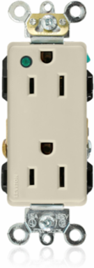 15 Amp Extra Heavy-Duty Hospital Grade Duplex Receptacle Outlet, NEMA 5-15R, Ivory