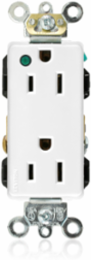 15 Amp Decora Plus Duplex Receptacle, Hospital Grade, Self-Grounding, 125 Volt